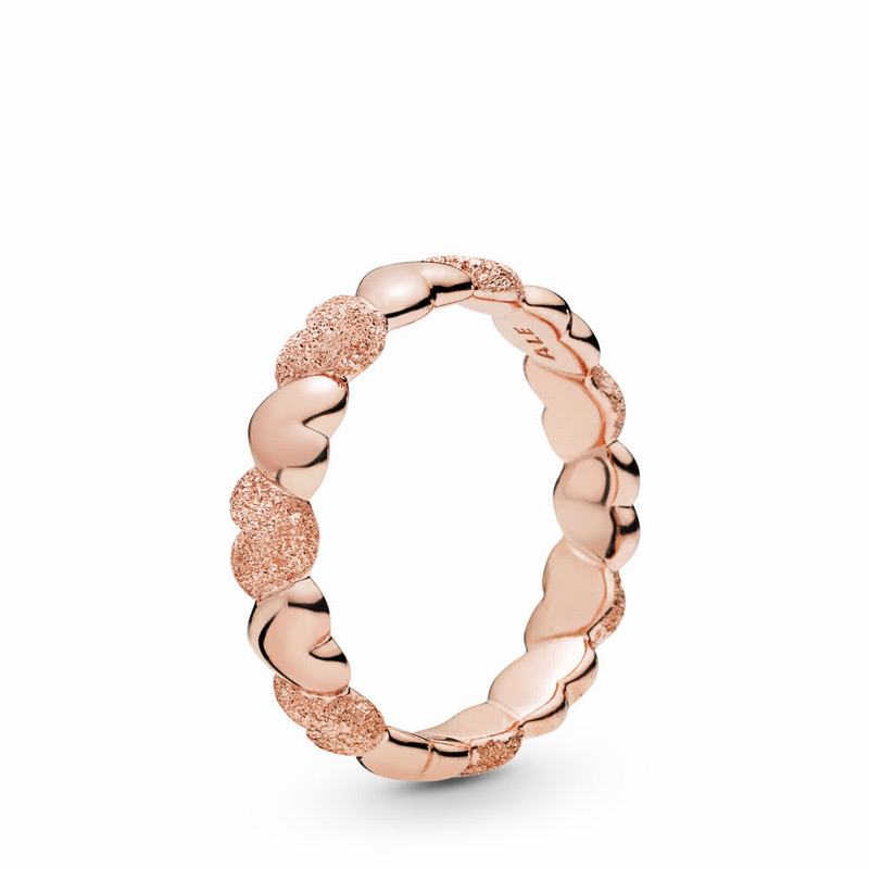 Pandora Australia Rose™ Matte Brilliance Hearts Stackable Ring | MVKUJP350